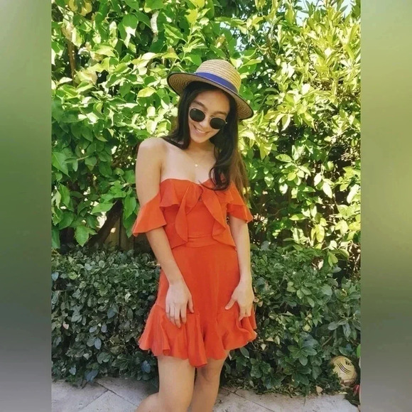 Zimmermann Jaffa Cold Shoulder Deep-V Ruffled Dress Silk US Size 6 NWT - Picture 6 of 13